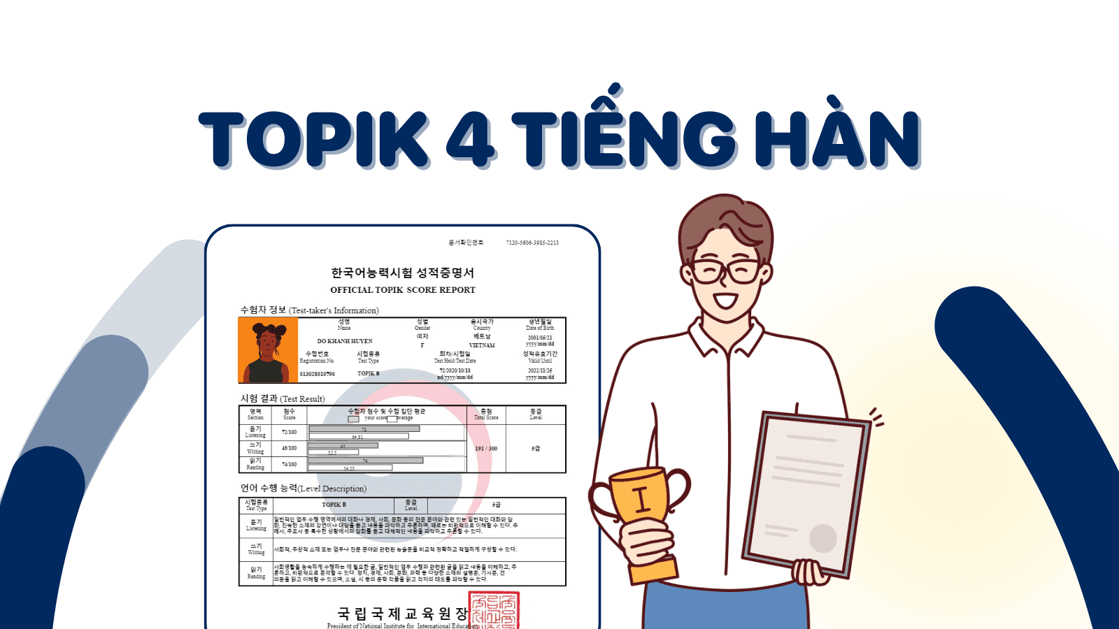 Điều kiện đi du học Hàn Quốc ngành Y là có chứng chỉ TOPIK cấp 4 hoặc tương đương